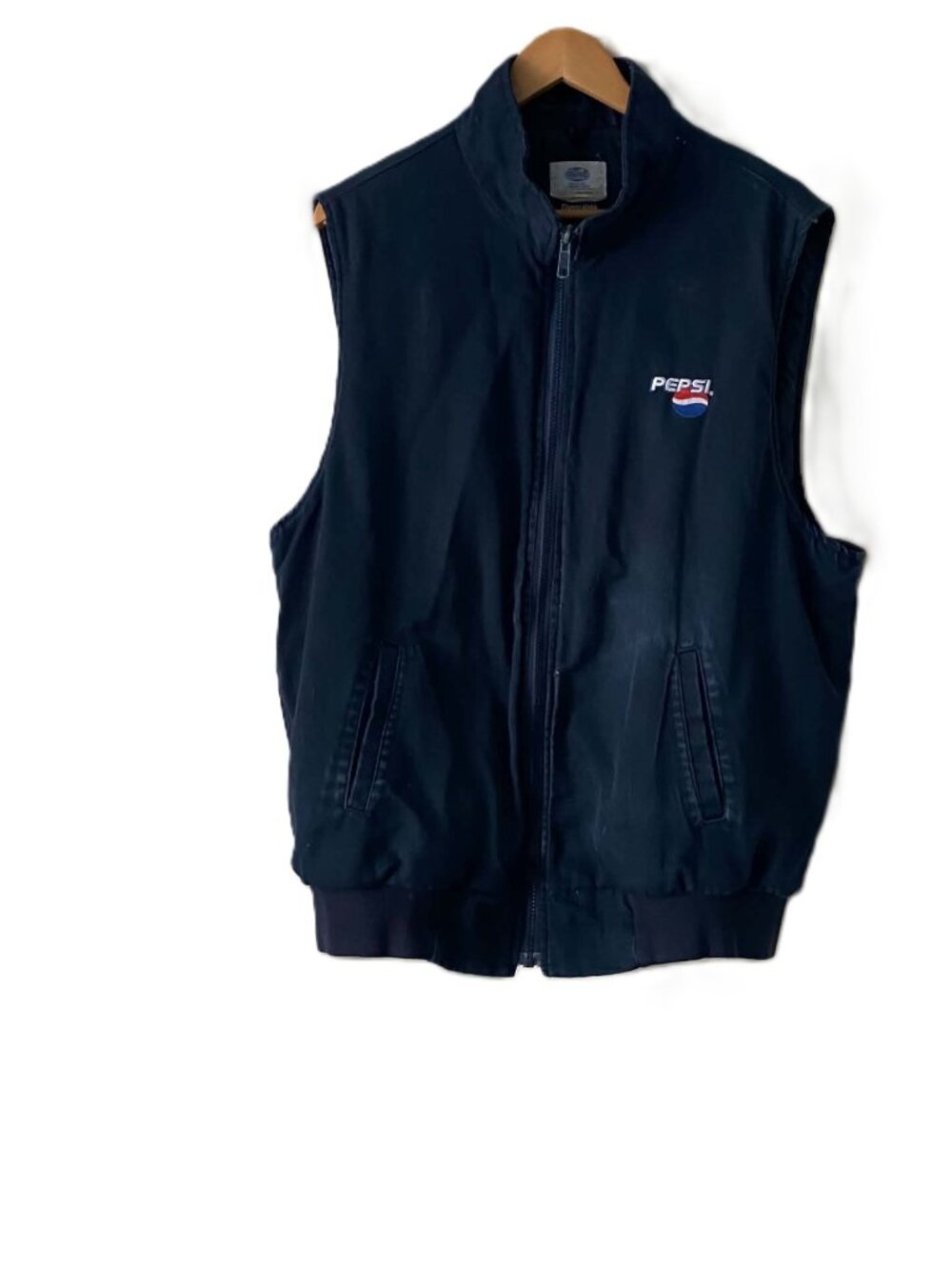 Vintage 90s Pepsi Riverside Thinsulate Vest Navy Blue Made USA 3M Insulated